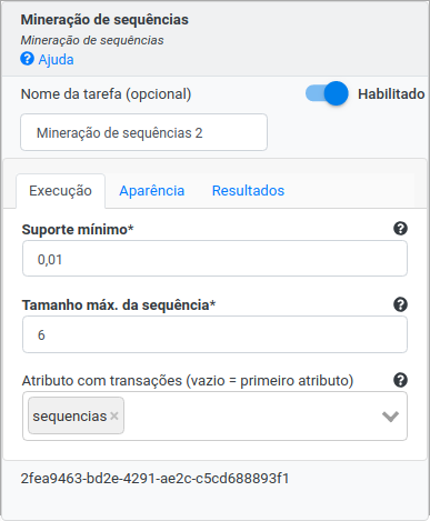 Tabela Mineração de sequẽncias