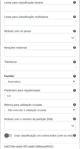 Formulário Regressão logística - parte 2