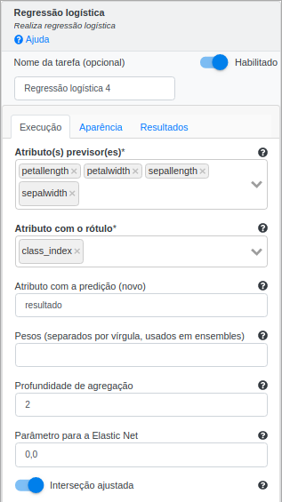 Formulário Regressão logística - parte 1