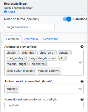 Tabela - Regressão linear 1