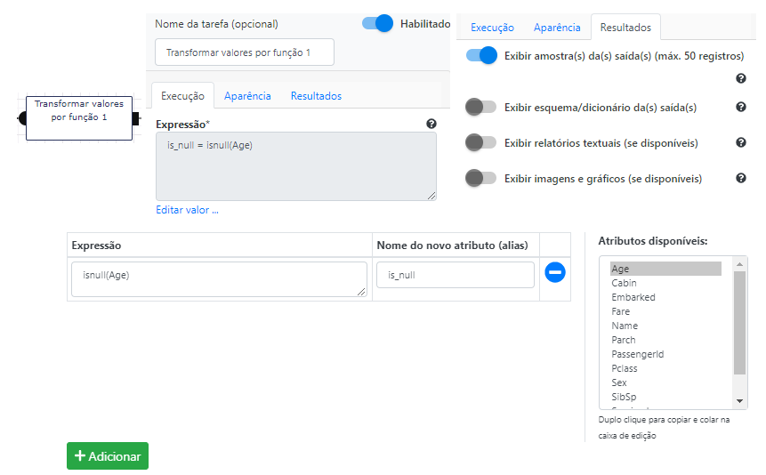 Transformar valores por função